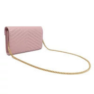 Saint Laurent Shoulder Monogram Leather Pink Wallet Tender Chain Cassandra Bag